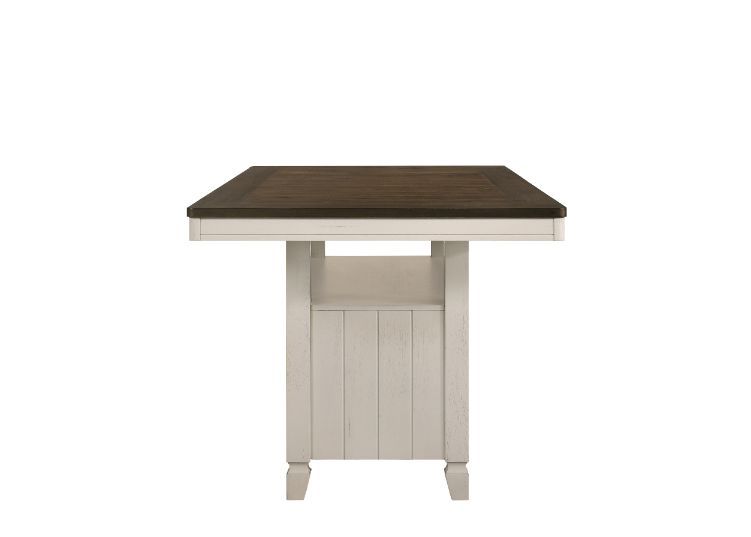 Tasnim - Counter Height Table - Oak & Antique White Finish