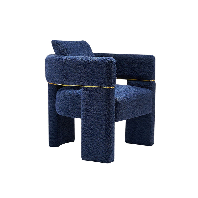 Wide Boucle Upholstered Accent Chair