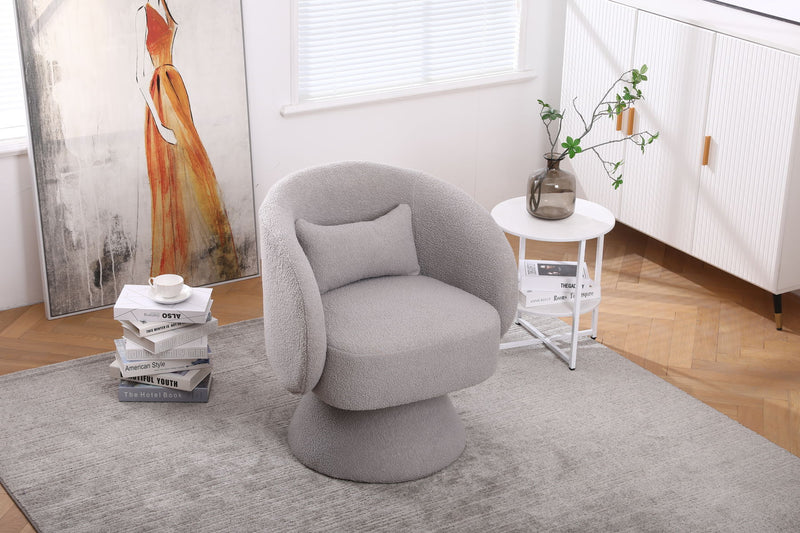 Swivel Accent Chair, Armchair Round Barrel Chair In Fabric For Living Room Bedroom