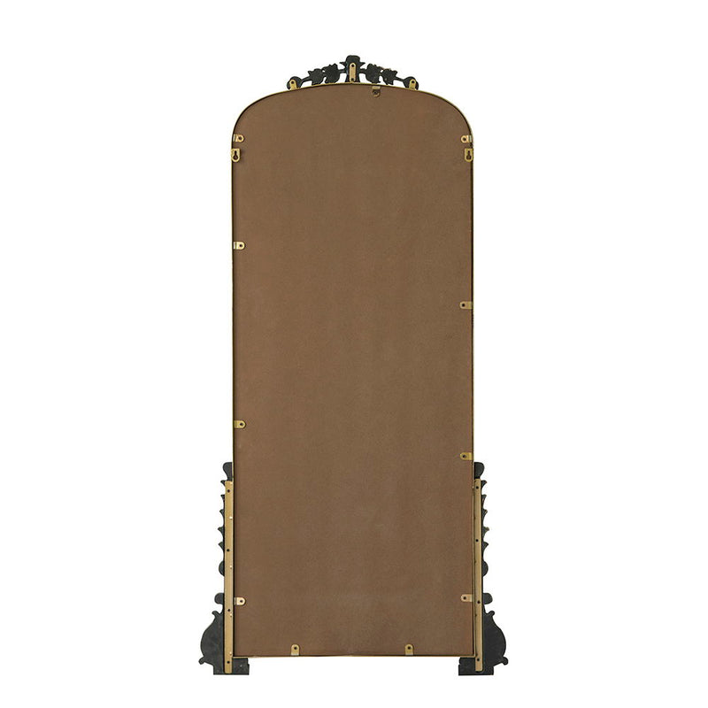 Antique Arched Mirror With Metal Frame, Full Length Mirror For Living Room Bathroom Entryway - Gold