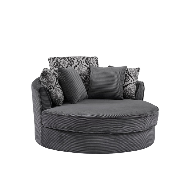 Swivel Accent Barrel Chair With 5 Movable Pillow 360° Swivel Round Sofa Chair For Living Room, Bedroom, Hotel