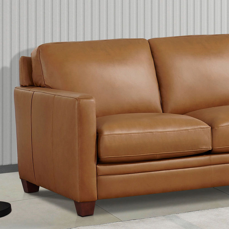 Naples - Leather Loveseat - Cognac