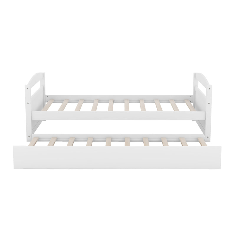 Twin Size Daybed with Trundle, White