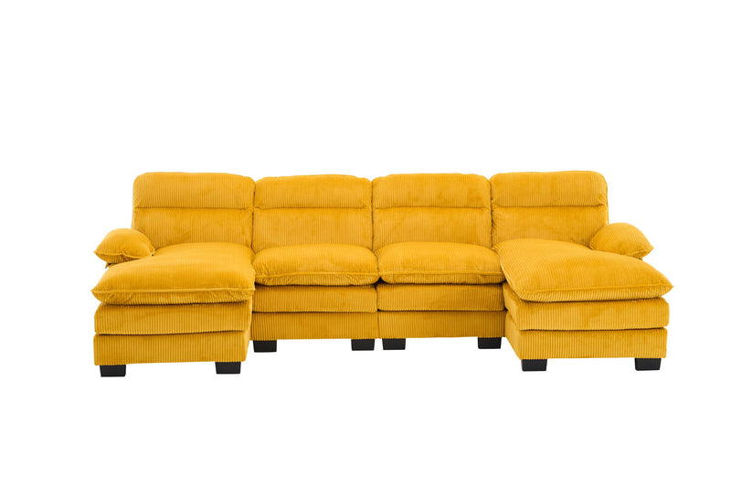 U-Shaped Profile Sofa, Including Two Single Seats And Two Chaise, Modular Sofa, Corduroy Sofa