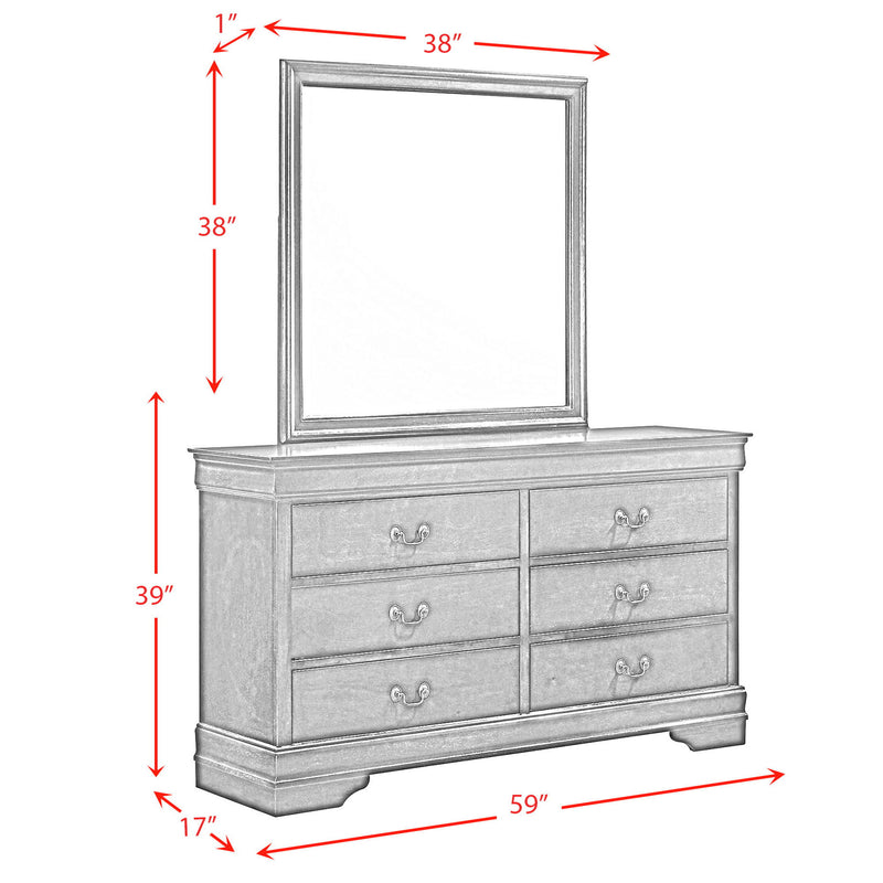 Jolene - 6-Drawer Dresser - Gray