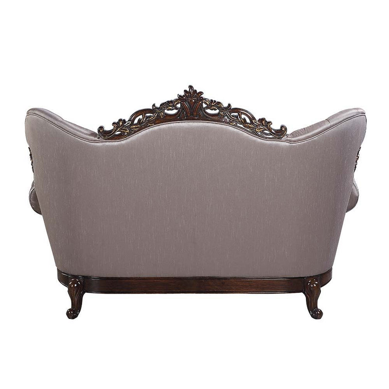 Benbek - Loveseat - Fabric & Antique Oak Finish