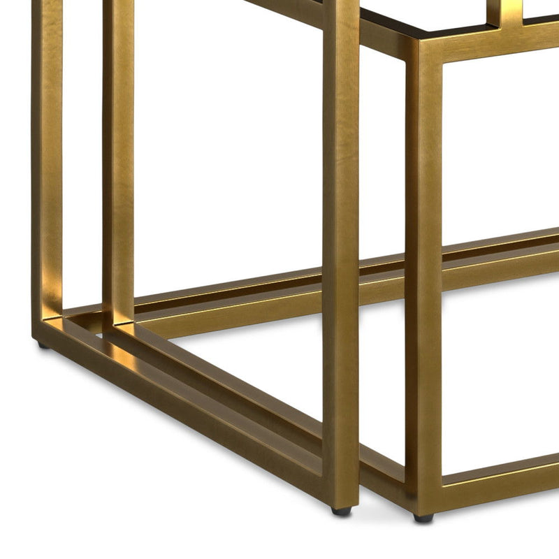 Macy - 2 Pieces Nesting Table - Black / Gold