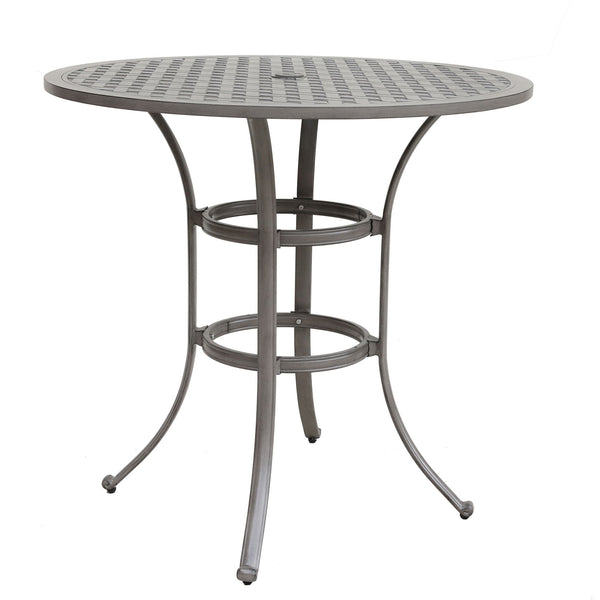 42" Cast Aluminum Round Bar Table - Gray