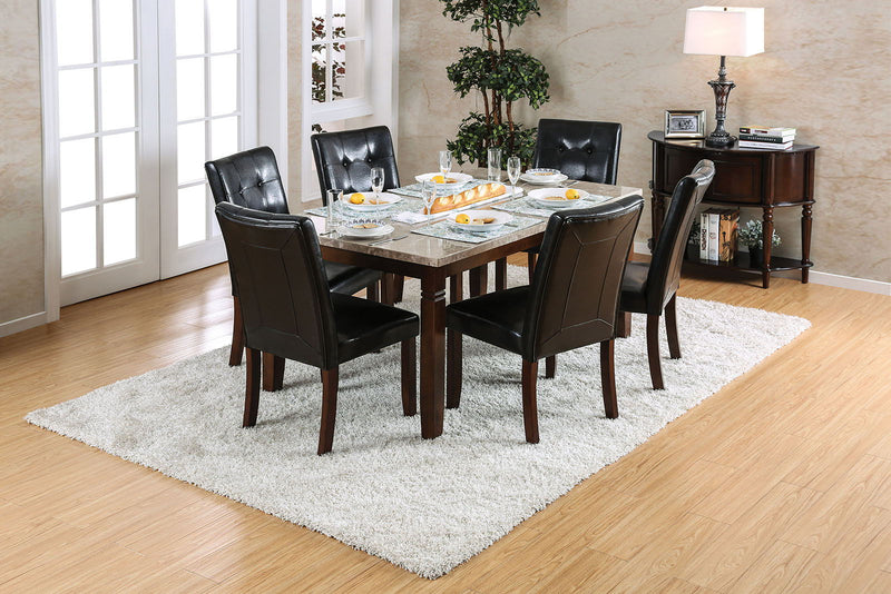 Marstone - Dining Table - Brown Cherry / Black