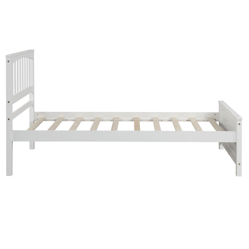 Twin Size Platform Bed - White