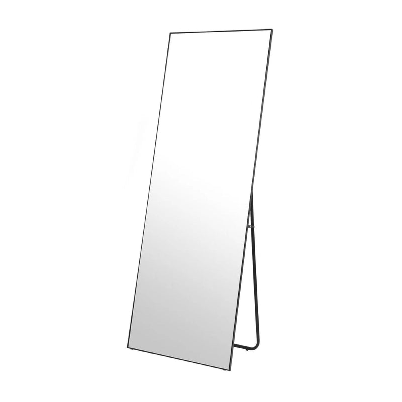 Floor Mirror Full Length Mirror Ultra Thin Aluminum Alloy Frame Modern Style Standing / Hanging Mirror Wall Mounted - Black