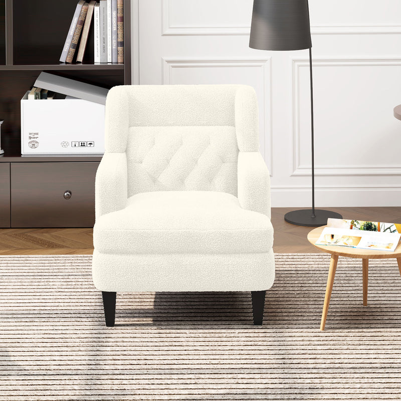 Upholstered Accent Chair Tufted Armchair For Living Room And Bedroom