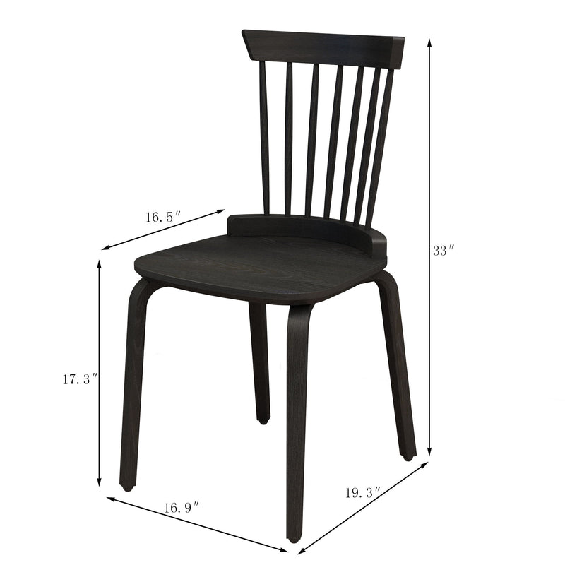 Wood Slat Windsor Chair (Set of 2) - Back