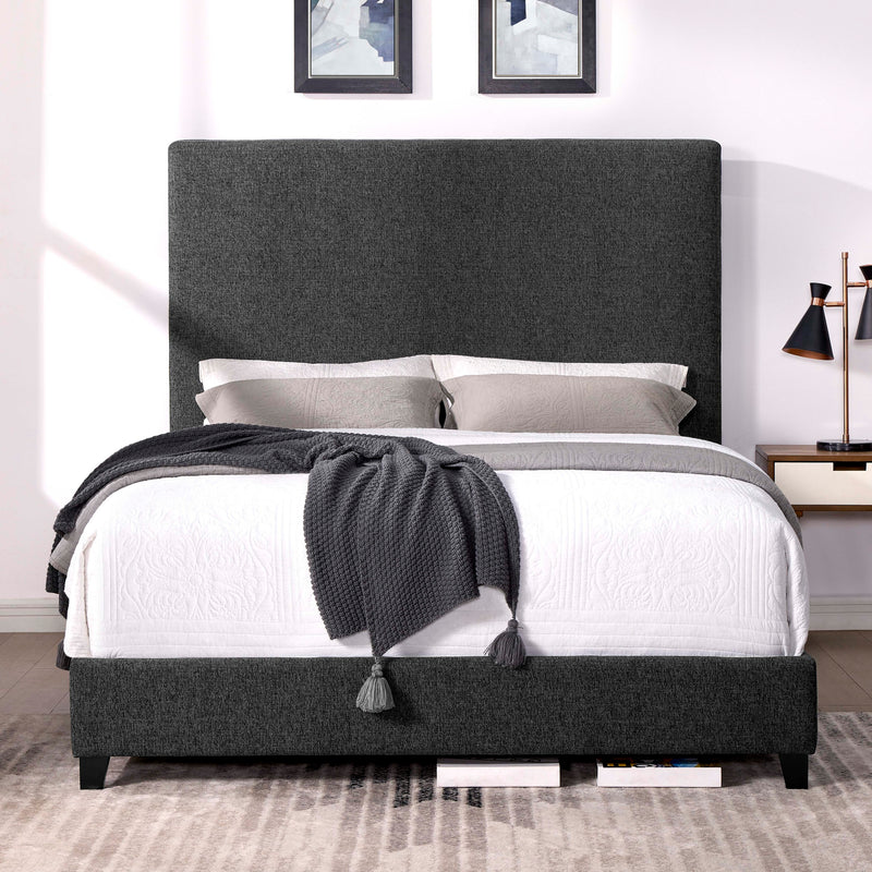 Bridgevine Home Queen Size Charcoal Grey Upholstered Platform Bed