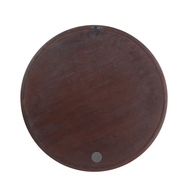 Circle Wall Mirror With Wooden Frame And Walnut Finish, Wall Mirror For Living Room Dining Room