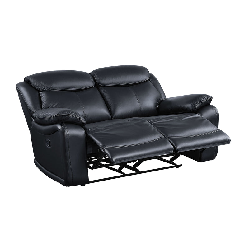 Ralorel - Loveseat - Black Top Grain Leather