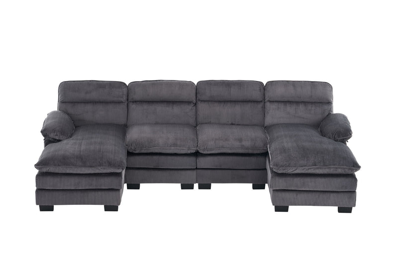 U-Shaped Profile Sofa, Including Two Single Seats And Two Chaise, Modular Sofa, Corduroy Sofa