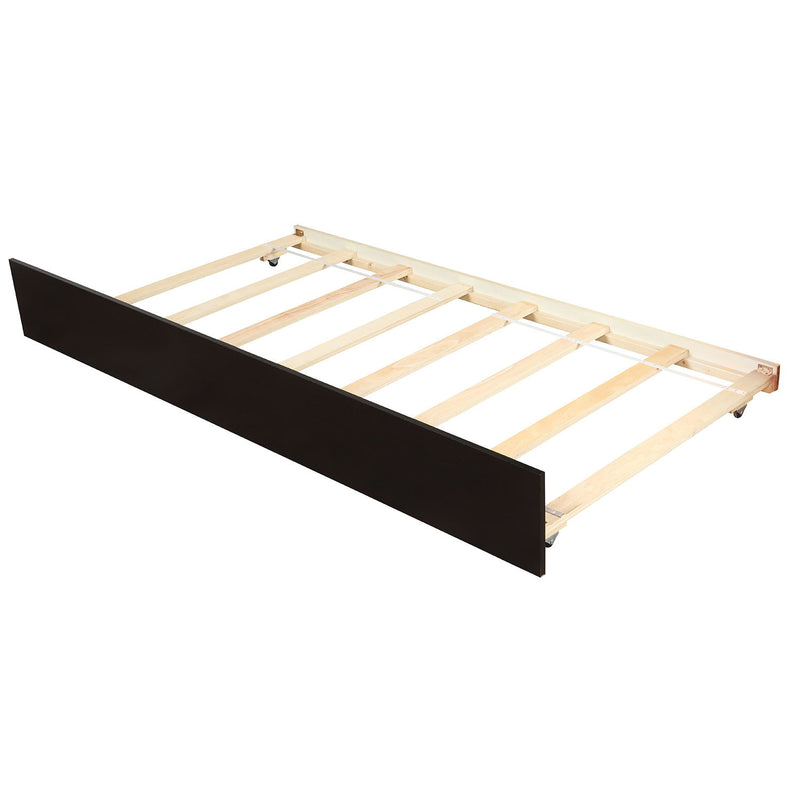 Twin Size Platform Bed With Trundle - Espresso