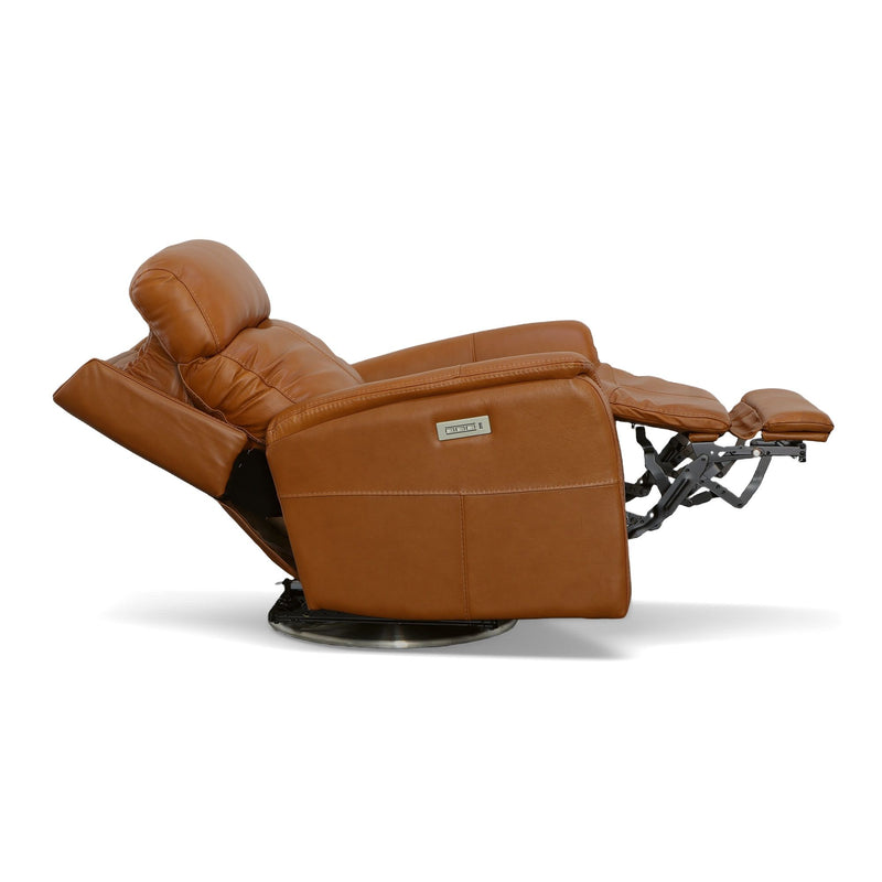 View - Swivel Power Recliner with Power Headrest & Lumbar