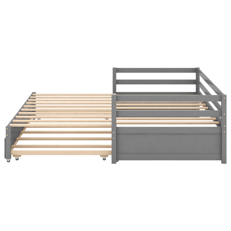 Twin or Double Twin Daybed with Trundle,Gray