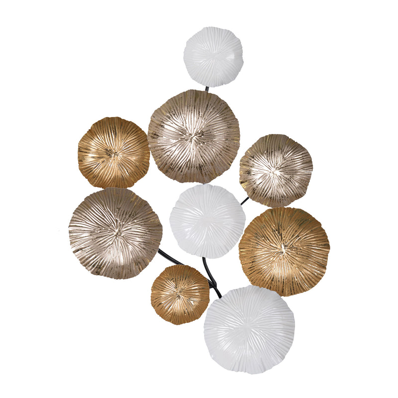 Contemporary Metal Wall Decor Accent - Golden / White