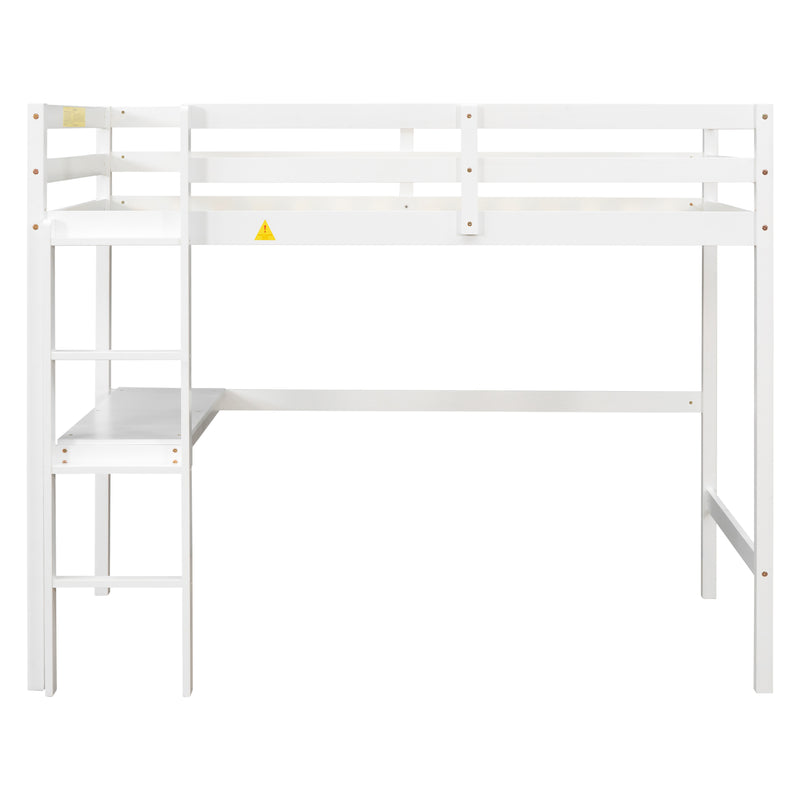 Twin Loft Bed with  built-in desk,White(Old SKU:W50450911)