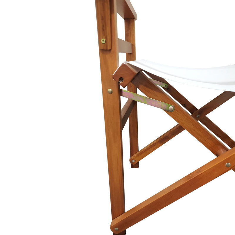 Folding Director Chair Canvas - White