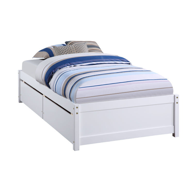 Twin Bed with 2 Drawers, Solid Wood, No Box Spring Needed ,White(New SKU:W504P149042)