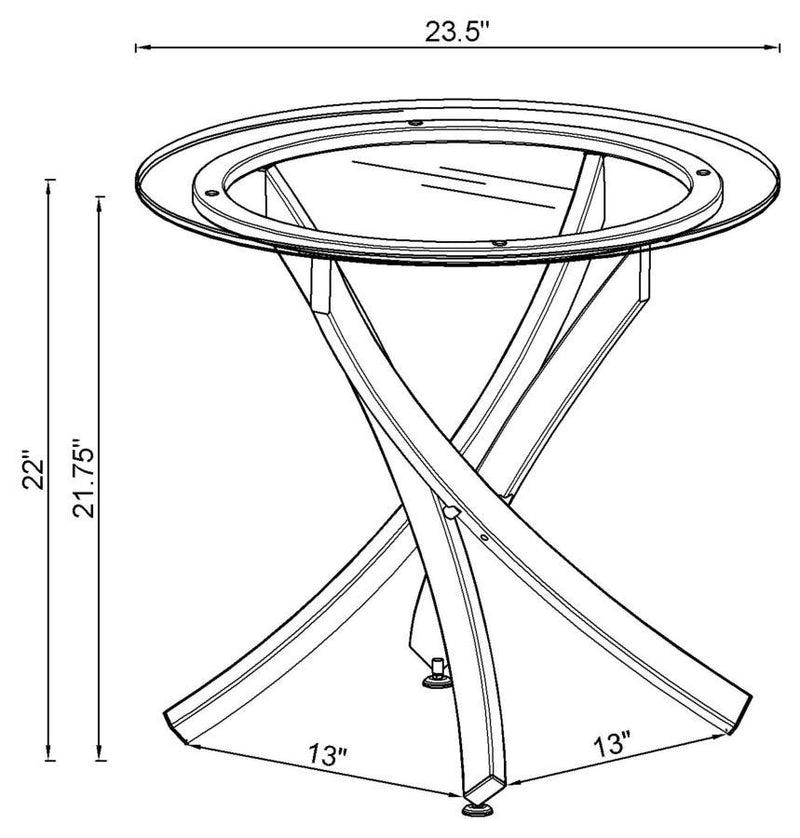 Brooke - Glass Top End Table