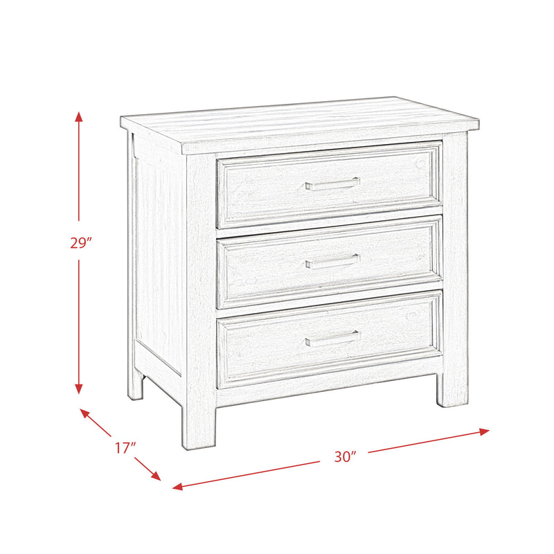 Sullivan - 3-Drawer Nightstand - Drift Grey