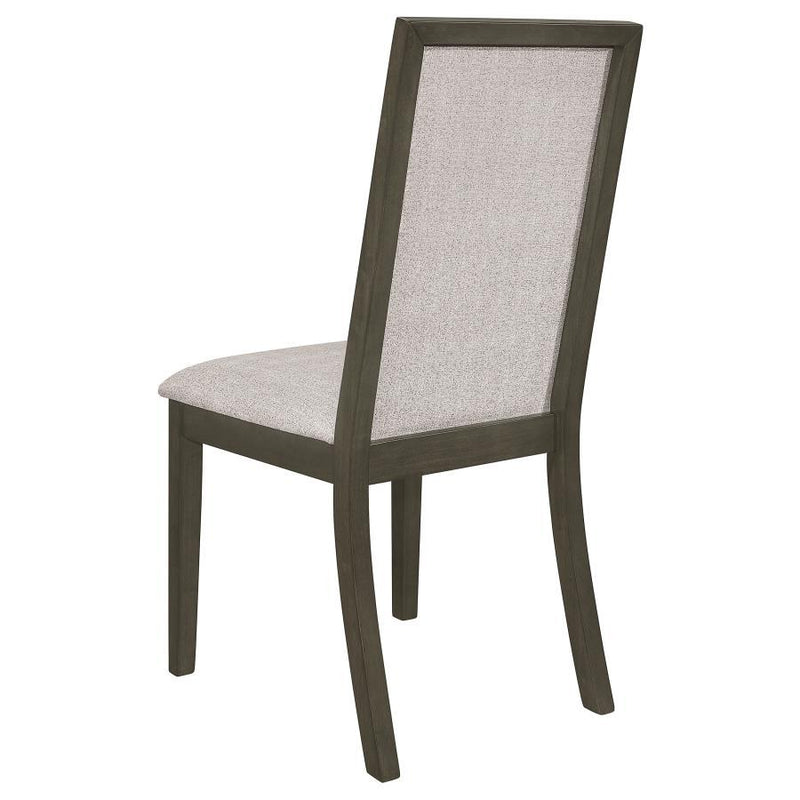 Kelly - Upholstered Solid Back Dining Side Chair (Set of 2) - Beige And Dark Gray