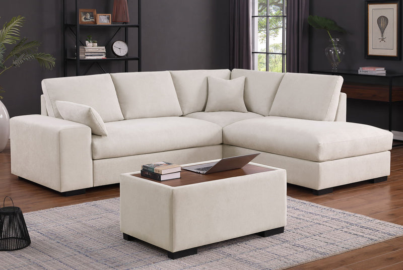 Joshua - 100" Sectional Sofa with Right Facing Chaise and Console Ottoman