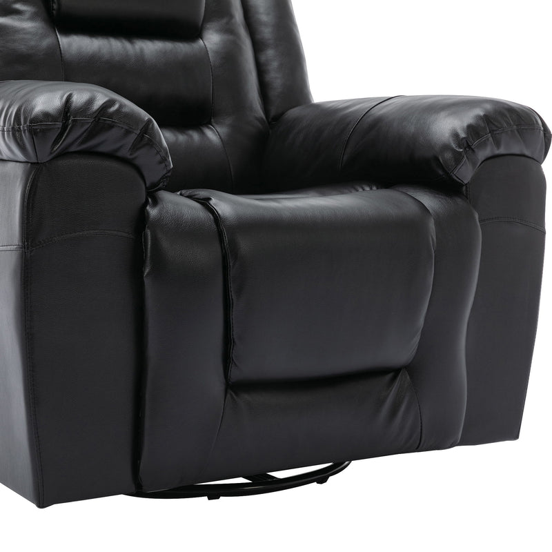 360° Swivel And Rocking Home Theater Recliner Manual Recliner Chair With Wide Armrest For Living Room