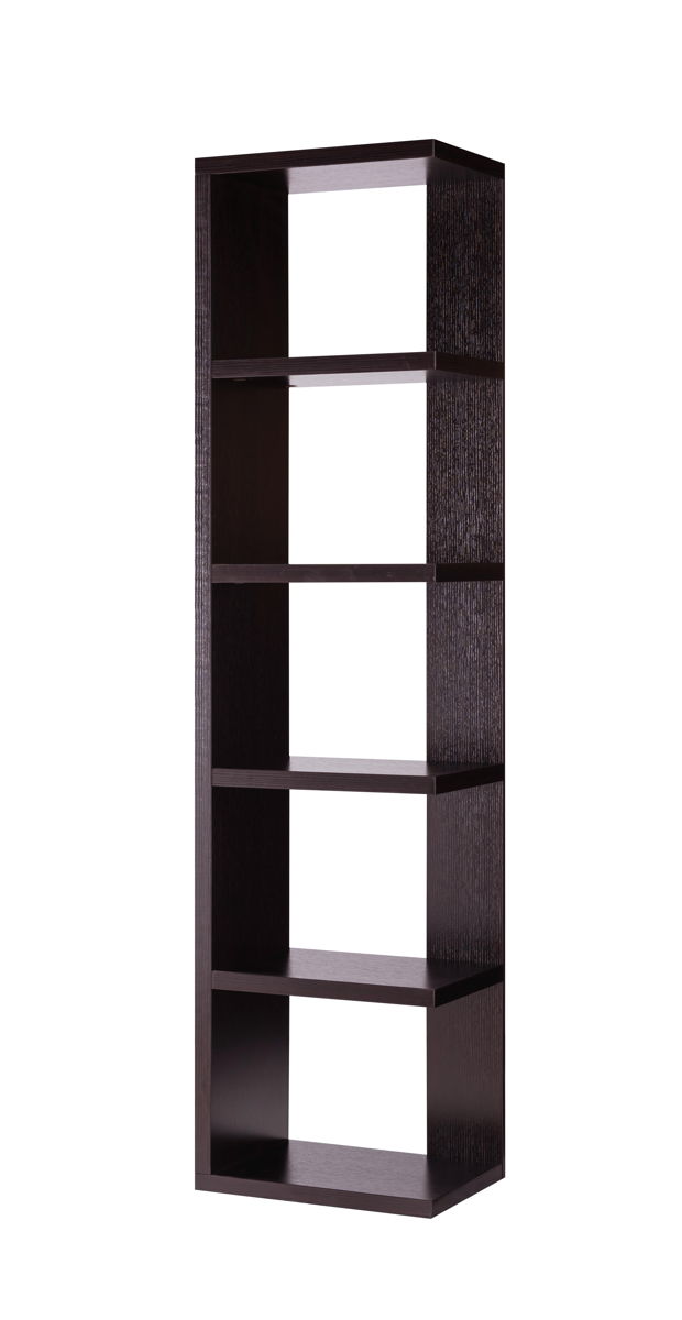 Display/Storage Cabinet, Open Back Cabinet With 5 Shelves - Red Cocoa