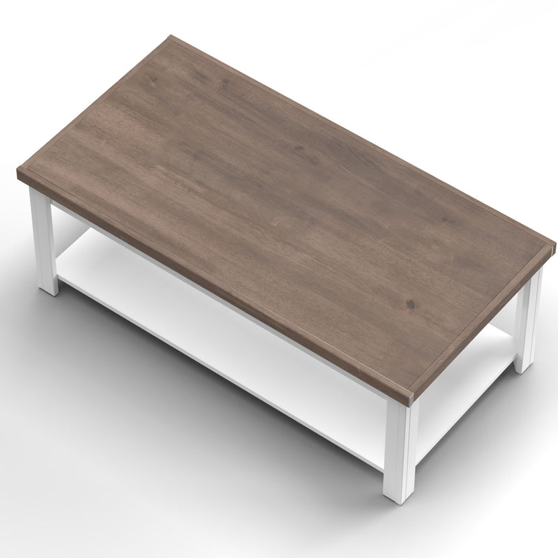 Hampton - 48" Hampton - Coffee Table - Jasmine Whitewash And Barnwood