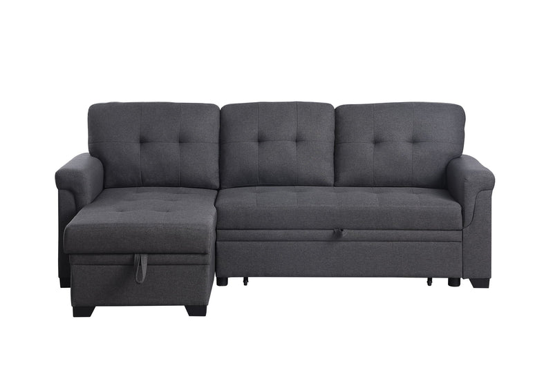 Lucca - Linen Reversible Sleeper Sectional Sofa With Storage Chaise