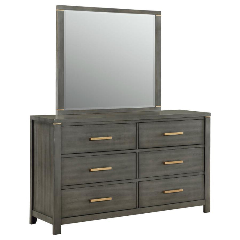 Kieran - 6-Drawer Bedroom Dresser - Gray