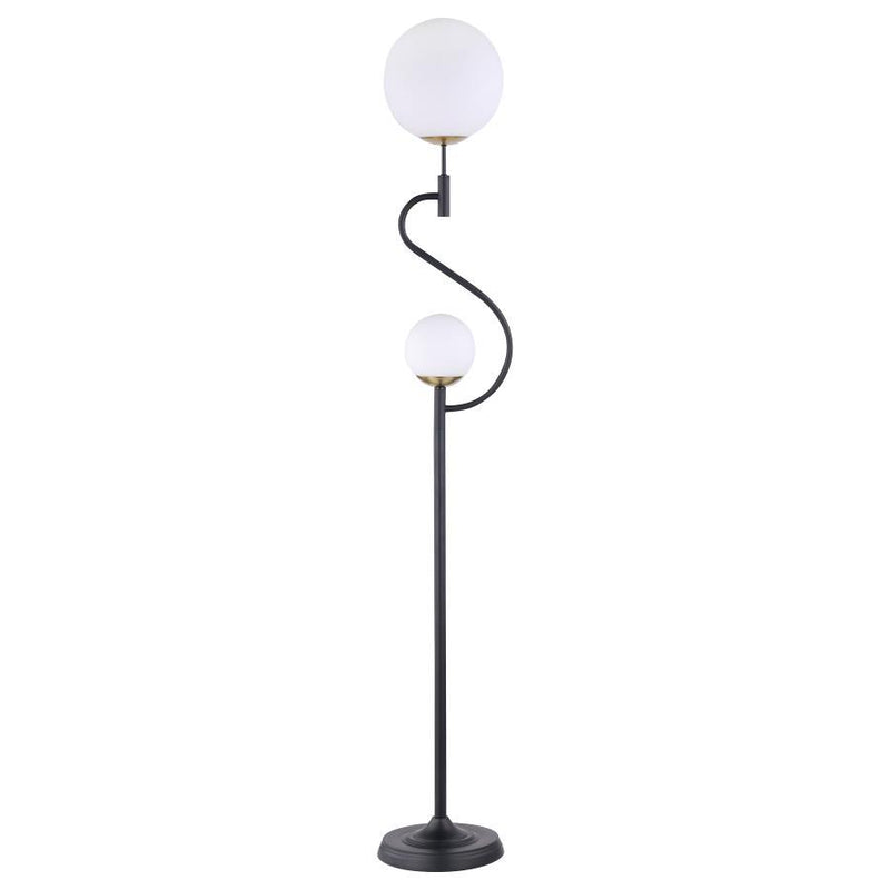 Dacki - Dual Spherical Bulb Metal Floor Lamp - Black