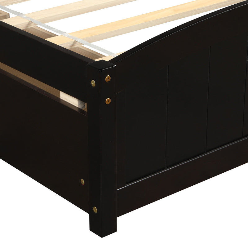 Twin Size Platform Bed With Two Drawers - Espresso