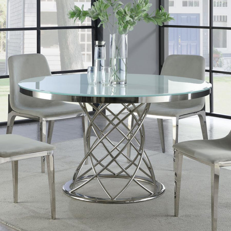 Irene - Upholstered Side Chairs (Set of 4) - Light Gray And Chrome