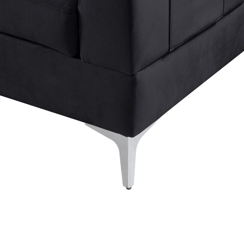 Chloe - Velvet Sectional Sofa Chaise With USB Charging Port