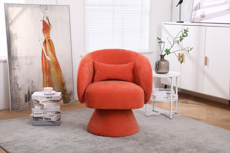 Swivel Accent Chair, Armchair Round Barrel Chair In Fabric For Living Room Bedroom