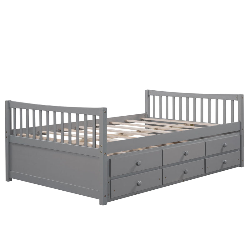 Full Size Daybed With Twin Size Trundle And Drawers, Full Size