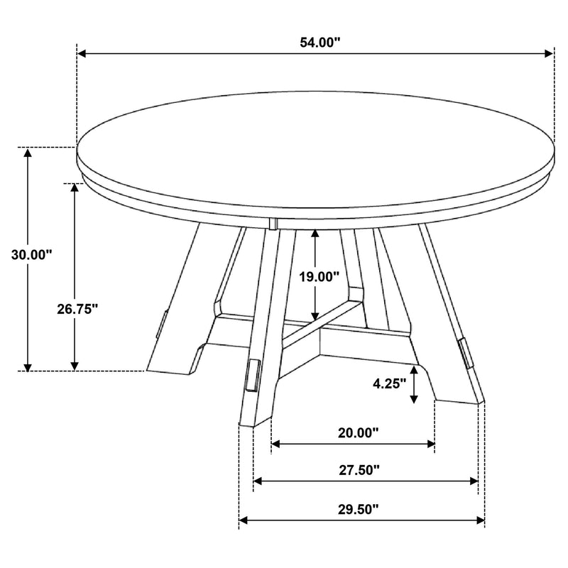 Danvers - Round 54" Wood Dining Table - Brown Oak