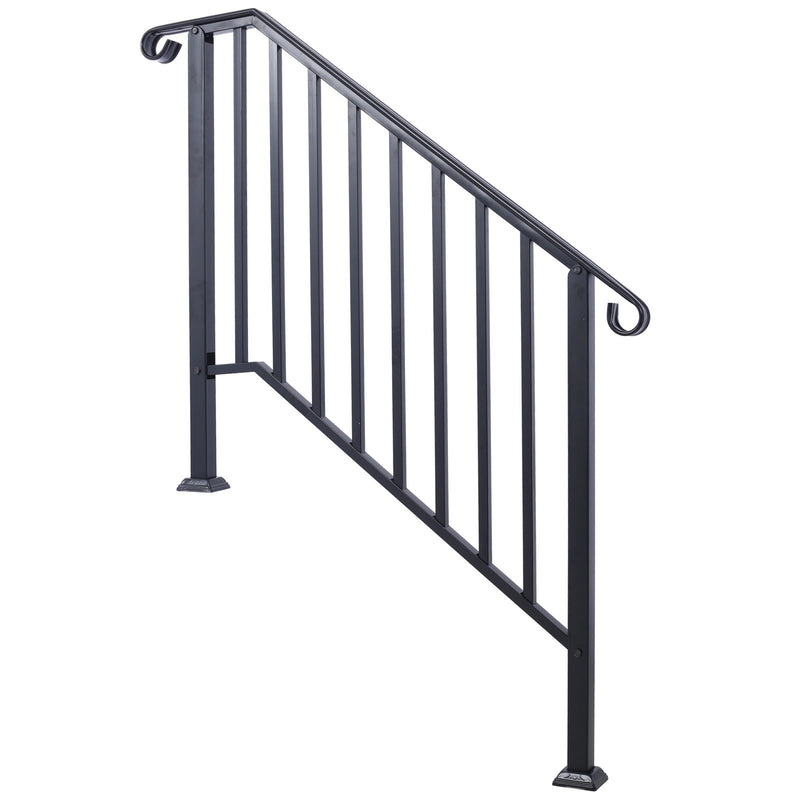 Handrails For Outdoor Steps, Fit 3 Or 4 Steps Outdoor Stair Railing, Picket