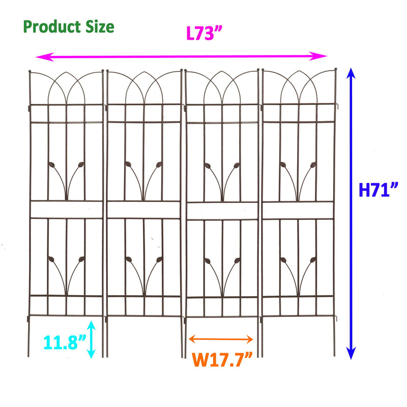 Metal Garden Trellis Rustproof For Climbing Plants Outdoor Flower Support