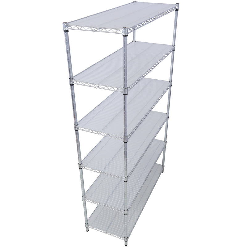 6 Tier 6000Lbs Capacity Nsf Metal Shelf Wire Shelving Unit, Heavy Duty Adjustable Storage Rack With Wheels & Shelf Liners For Commercial Grade Utility Steel Storage Rack