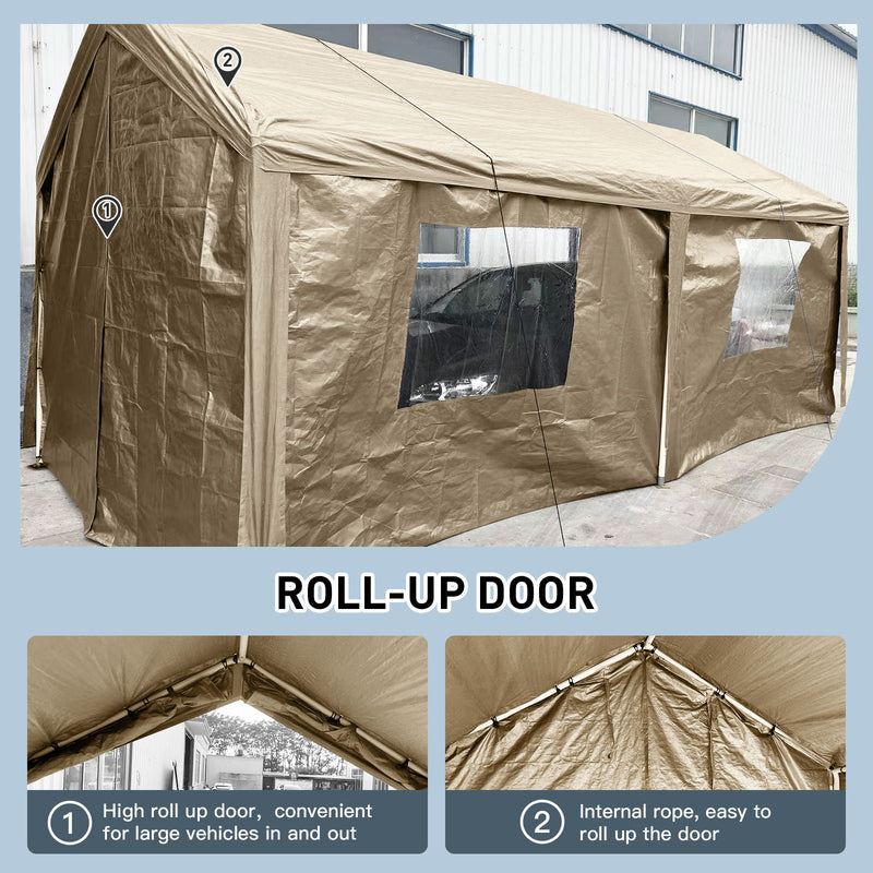 Carport, 10x20 Heavy Duty Portable Carport Garage Tent For Outdoor Storage Shelter