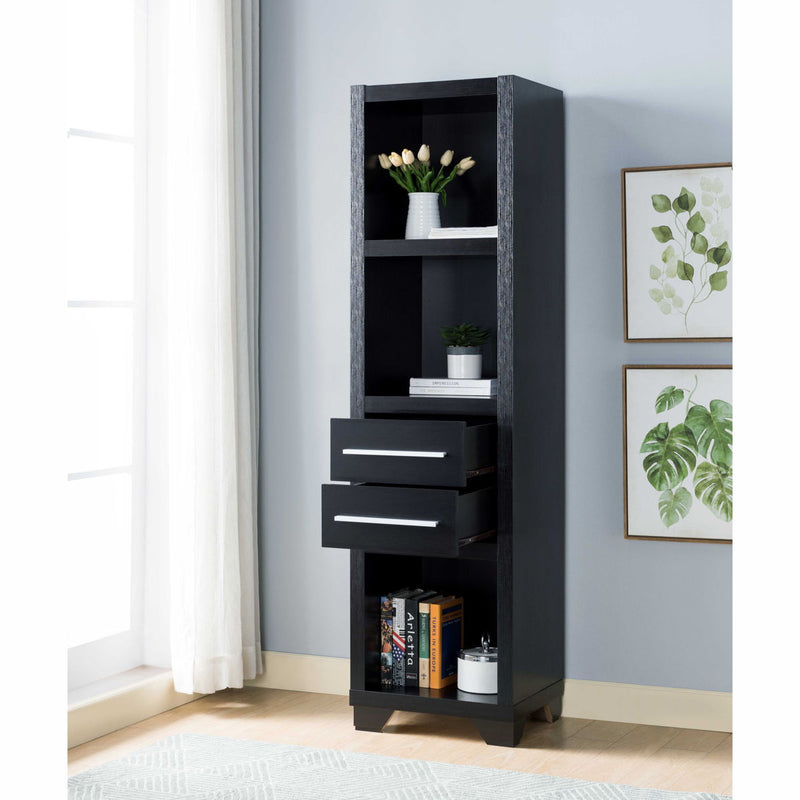 Media Pier, Bookcase Display With Two Drawers