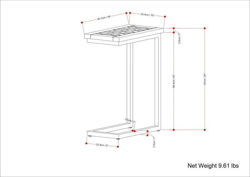 Skyler - C Side Table With Inlay - Natural